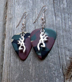 CLEARANCE Browning Deer Head Charm Guitar Pick Earrings - Pick Your Color
