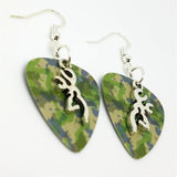 CLEARANCE Browning Deer Head Charm Guitar Pick Earrings - Pick Your Color