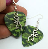 CLEARANCE Browning Deer Head Charm Guitar Pick Earrings - Pick Your Color