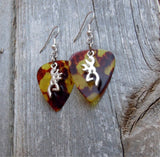 CLEARANCE Browning Deer Head Charm Guitar Pick Earrings - Pick Your Color