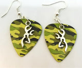 CLEARANCE Browning Deer Head Charm Guitar Pick Earrings - Pick Your Color