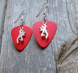 CLEARANCE Browning Deer Head Charm Guitar Pick Earrings - Pick Your Color