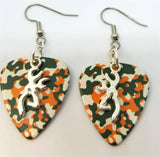 CLEARANCE Browning Deer Head Charm Guitar Pick Earrings - Pick Your Color