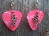 CLEARANCE Browning Deer Head Charm Guitar Pick Earrings - Pick Your Color