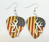 CLEARANCE Browning Deer Large Charm Guitar Pick Earrings - Pick Your Color