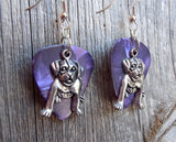 CLEARANCE Large Dog Charm Guitar Pick Earrings - Pick Your Color