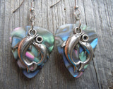 CLEARANCE Dolphin Circle Charm Guitar Pick Earrings - Pick Your Color