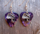CLEARANCE Dragon Charm Guitar Pick Earrings - Pick Your Color