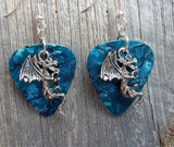 CLEARANCE Dragon Charm Guitar Pick Earrings - Pick Your Color