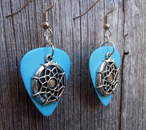 Dreamcatcher Charm Guitar Pick Earrings - Pick Your Color
