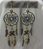CLEARANCE Dreamcatcher and Feather Charms Chandelier Earrings