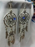 CLEARANCE Dreamcatcher and Feather Charms Chandelier Earrings