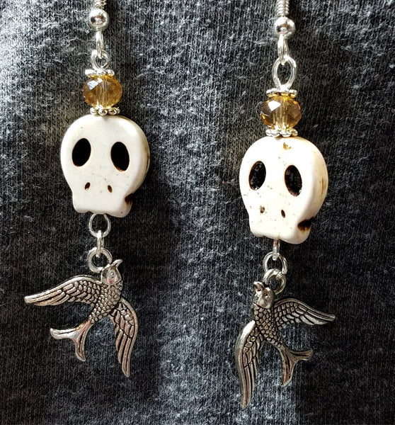 skeleton skull earrings