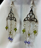 Chandelier Triquetra Earrings with Swarovski Crystal Dangles
