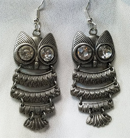 Silver Owl Earrings