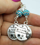 I Love You To The Moon and Back Earrings with Striped Pave Beads