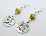 You Are My Sunshine Dangle Earrings with Yellow Ombre Pave Beads
