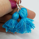 Aqua Blue Tassel Earrings
