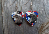 CLEARANCE Bald Eagle Head Charm Guitar Pick Earrings - Pick Your Color