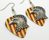 CLEARANCE Bald Eagle Head Charm Guitar Pick Earrings - Pick Your Color