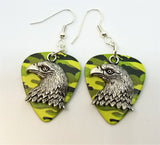 CLEARANCE Bald Eagle Head Charm Guitar Pick Earrings - Pick Your Color