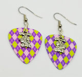 CLEARANCE Easter Bunny with a Carrot Charm Guitar Pick Earrings - Pick Your Color