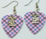 CLEARANCE Easter Bunny with a Carrot Charm Guitar Pick Earrings - Pick Your Color