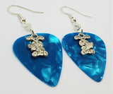 CLEARANCE Easter Bunny with a Carrot Charm Guitar Pick Earrings - Pick Your Color