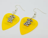 CLEARANCE Easter Bunny with a Carrot Charm Guitar Pick Earrings - Pick Your Color