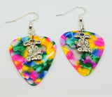 CLEARANCE Easter Bunny with a Carrot Charm Guitar Pick Earrings - Pick Your Color