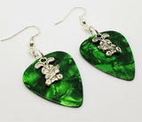 CLEARANCE Easter Bunny with a Carrot Charm Guitar Pick Earrings - Pick Your Color