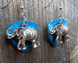 Elephant Charm Guitar Pick Earrings - Pick Your Color
