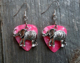 Elephant Charm Guitar Pick Earrings - Pick Your Color
