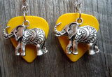 Elephant Charm Guitar Pick Earrings - Pick Your Color
