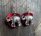 Elephant Charm Guitar Pick Earrings - Pick Your Color