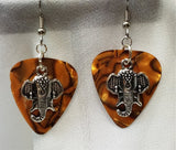 CLEARANCE Ornate Elephant Head Charm Guitar Pick Earrings - Pick Your Color