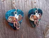 Elephant Head Charm Guitar Pick Earrings - Pick Your Color