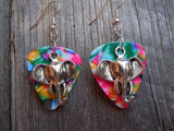 Elephant Head Charm Guitar Pick Earrings - Pick Your Color