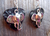 Elephant Head Charm Guitar Pick Earrings - Pick Your Color