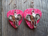 Elephant Head Charm Guitar Pick Earrings - Pick Your Color