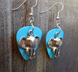 Elephant Head Charm Guitar Pick Earrings - Pick Your Color