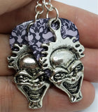 CLEARANCE Evil Clown Charm Guitar Pick Earrings - Pick Your Color