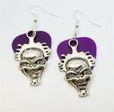 CLEARANCE Evil Clown Charm Guitar Pick Earrings - Pick Your Color