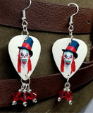 Evil Clown with Top Hat Guitar Picks with Red Swarovski Crystal Dangles