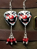 Evil Clown Guitar Picks with Red Swarovski Crystal Dangles
