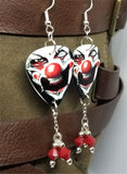Evil Clown Guitar Picks with Red Swarovski Crystal Dangles