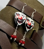 Evil Clown Guitar Picks with Red Swarovski Crystal Dangles
