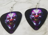 Evil Clown Peering Out From The Dark Guitar Pick Earrings