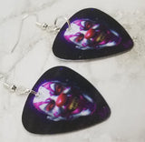 Evil Clown Peering Out From The Dark Guitar Pick Earrings