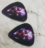 Evil Clown Peering Out From The Dark Guitar Pick Earrings